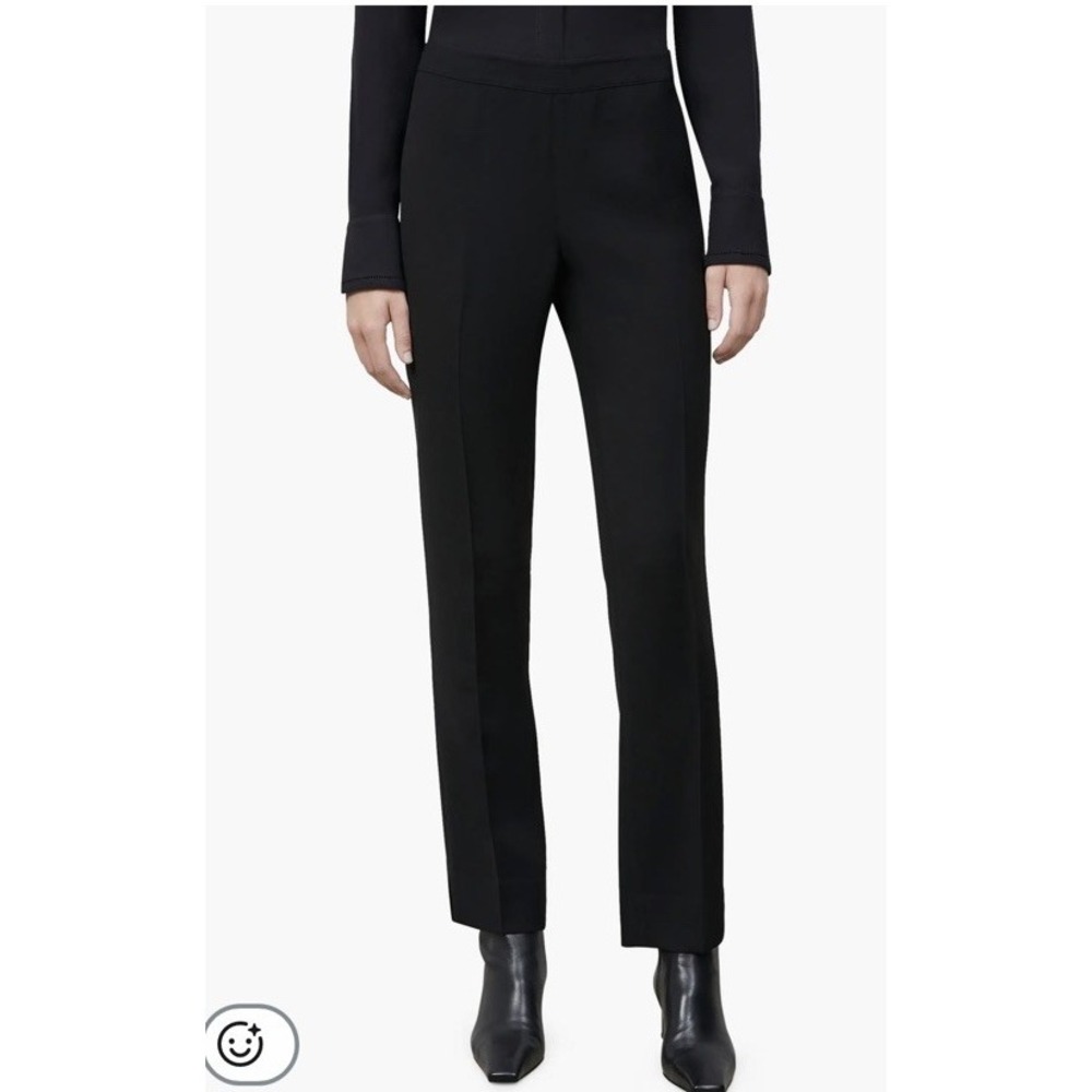 Lafayette 148 Womens 8 Black Bleecker Finesse Crepe Straight Leg Trouser